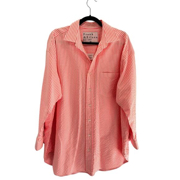 Frank & Eileen Mackenzie Button-Up Italian Oxford Neon Stripe Shirt One Size OS - Picture 4 of 15